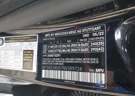 2022 Mercedes-Benz Glc 300 4Matic Suv z USA, uszkodzony, nr VIN W1N0G8EB7NV399724